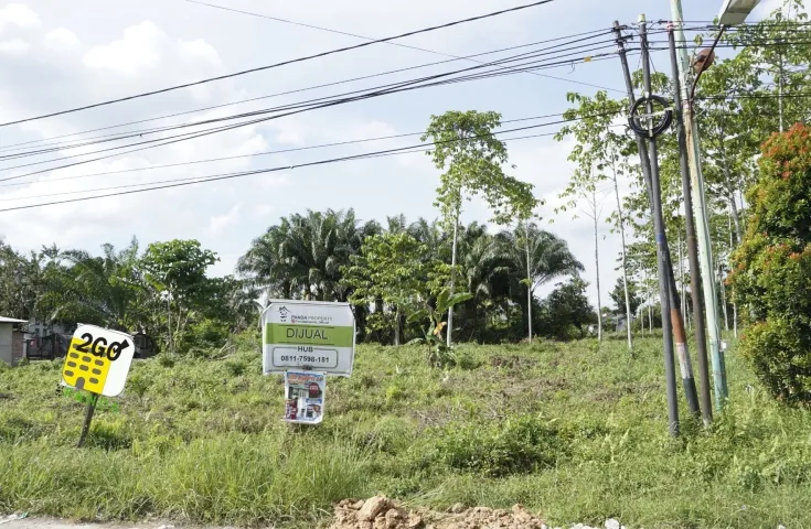 Jual Tanah Pinggir Jalan Besar Lokasi Ramai Kawasan Penduduk di Pekanbaru